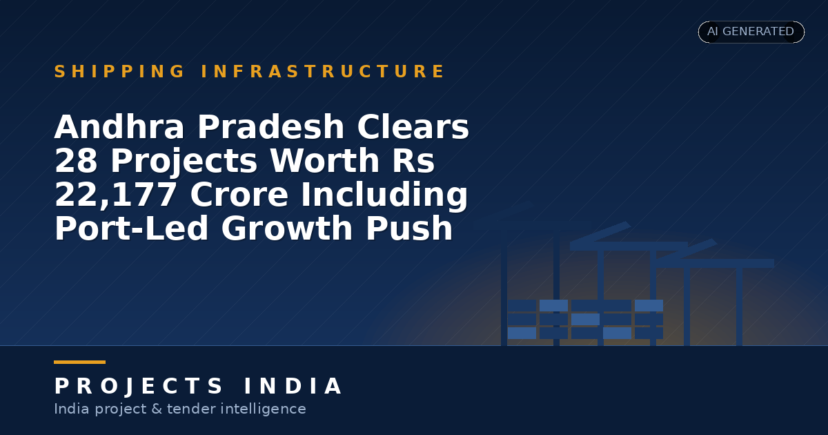Andhra Pradesh Clears 28 Projects Worth Rs 22,177 Crore Including Port-Led Growth Push
