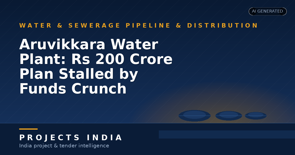 Aruvikkara Water Plant: ₹200 Crore Plan Stalled by Funds Crunch