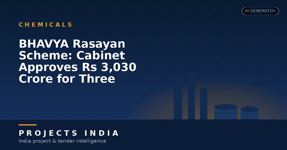 BHAVYA Rasayan Scheme: Cabinet Approves Rs 3,030 Crore for Three Chemical Parks
