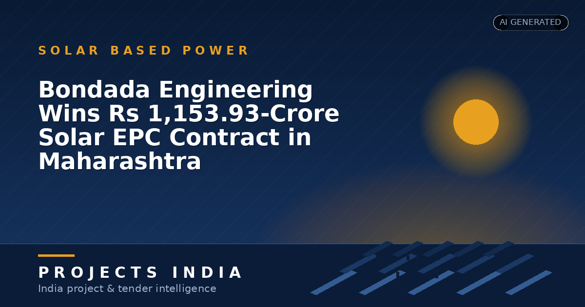 Bondada Engineering Wins Rs 1,153.93-Crore Solar EPC Contract in Maharashtra