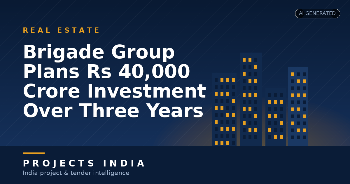 Brigade Group Plans Rs 40,000 Crore Investment Over Three Years