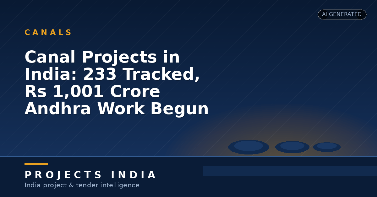 Canal Projects in India: 233 Tracked, Rs 1,001 Crore Andhra Work Begun