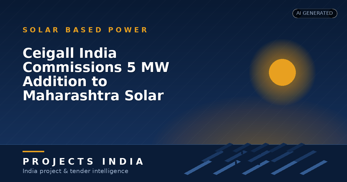 Ceigall India Commissions 5 MW Addition to Maharashtra Solar Project, Capacity Reaches 10 MW