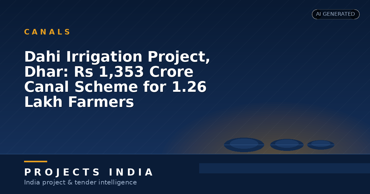 Dahi Irrigation Project, Dhar: Rs 1,353 Crore Canal Scheme for 1.26 Lakh Farmers
