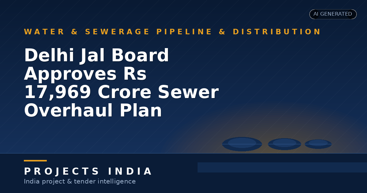 Delhi Jal Board Approves Rs 17,969 Crore Sewer Overhaul Plan