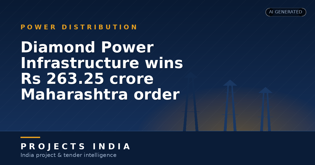 Diamond Power Infrastructure wins Rs 263.25 crore Maharashtra order