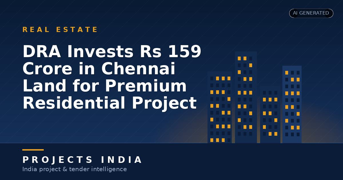 DRA Invests Rs 159 Crore in Chennai Land for Premium Residential Project