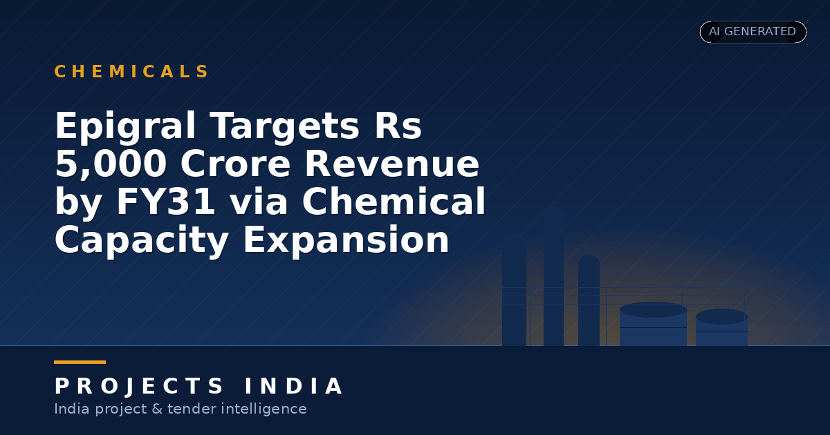 Epigral Targets Rs 5,000 Crore Revenue by FY31 via Chemical Capacity Expansion