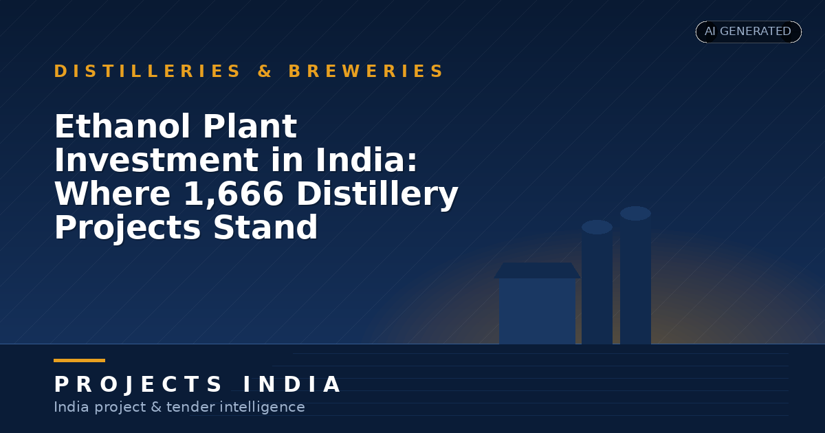 Ethanol Plant Investment in India: Where 1,666 Distillery Projects Stand