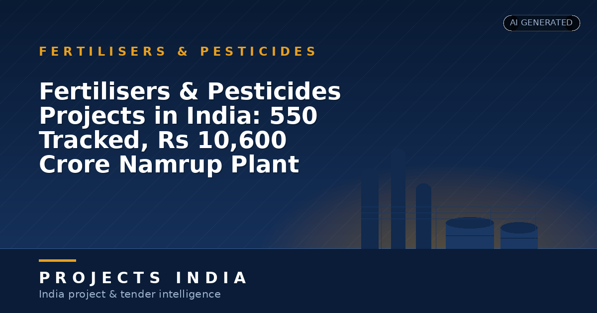 Fertilisers & Pesticides Projects in India: 550 Tracked, Rs 10,600 Crore Namrup Plant Leads Pipeline