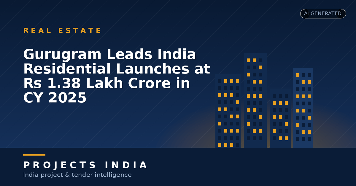 Gurugram Leads India Residential Launches at Rs 1.38 Lakh Crore in CY 2025