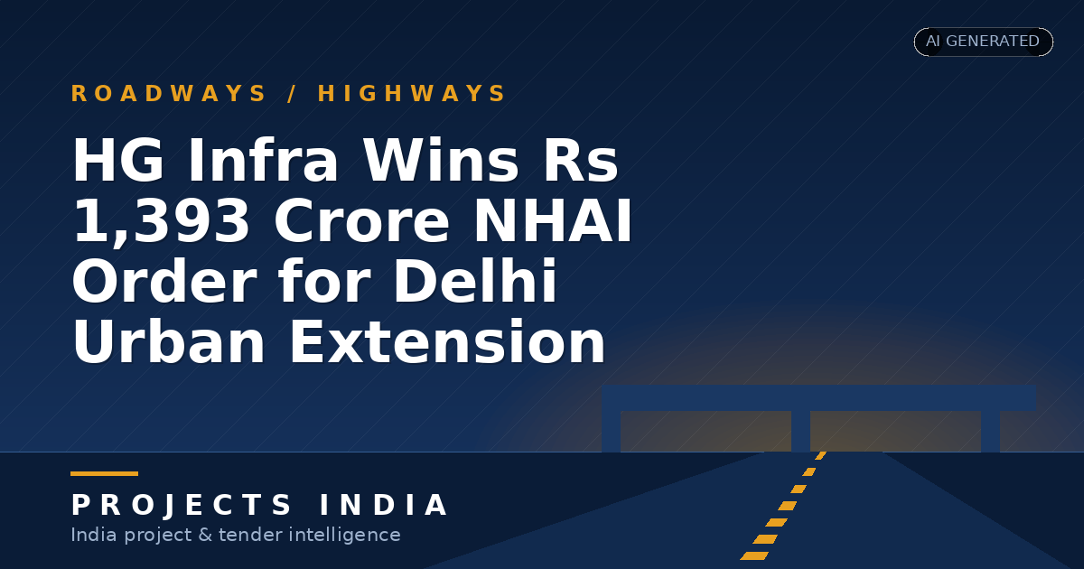 HG Infra Wins Rs 1,393 Crore NHAI Order for Delhi Urban Extension