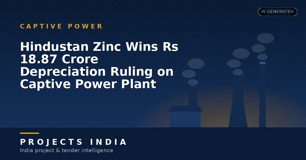 Hindustan Zinc Wins ₹18.87 Crore Depreciation Ruling on Captive Power Plant
