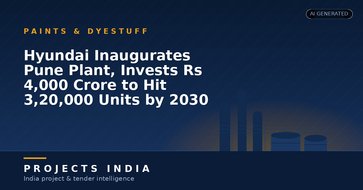 Hyundai Inaugurates Pune Plant, Invests Rs 4,000 Crore to Hit 3,20,000 Units by 2030
