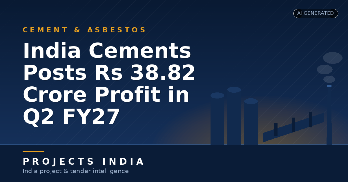 India Cements Posts Rs 38.82 Crore Profit in Q2 FY27