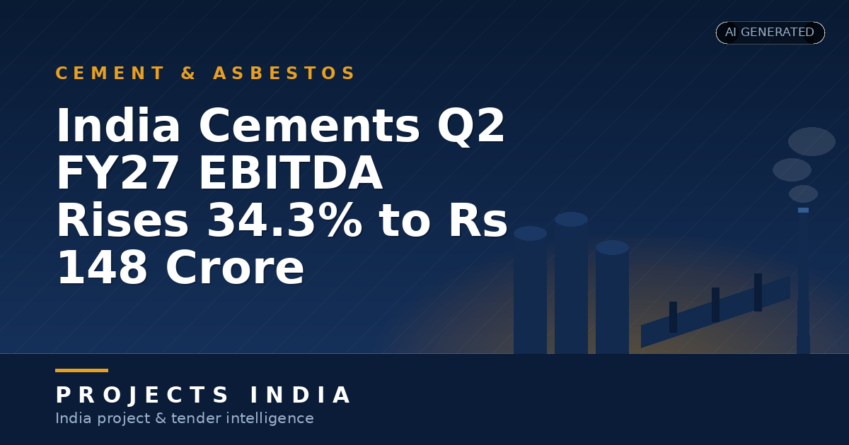 India Cements Q2 FY27 EBITDA Rises 34.3% to Rs 148 Crore