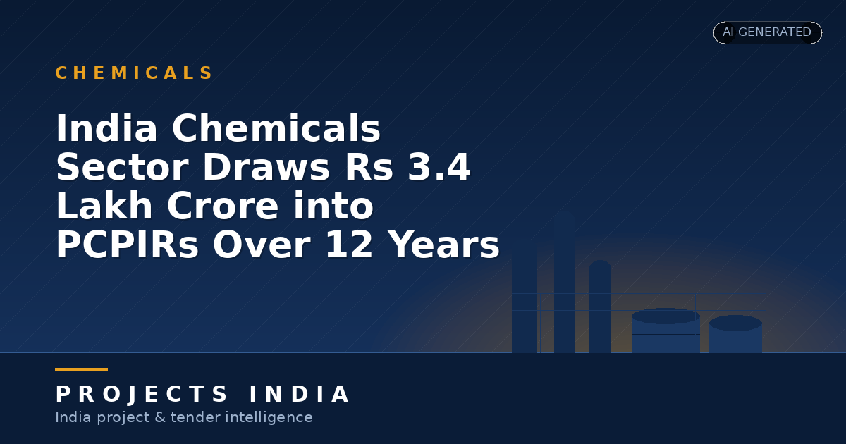 India Chemicals Sector Draws Rs 3.4 Lakh Crore into PCPIRs Over 12 Years
