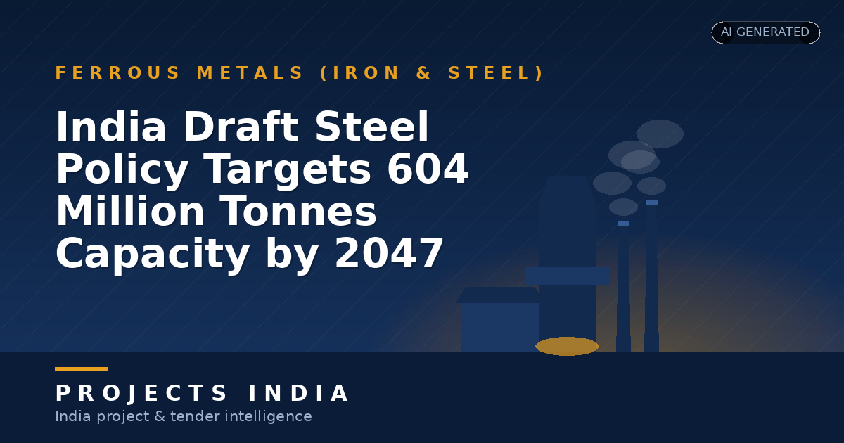 India Draft Steel Policy Targets 604 Million Tonnes Capacity by 2047