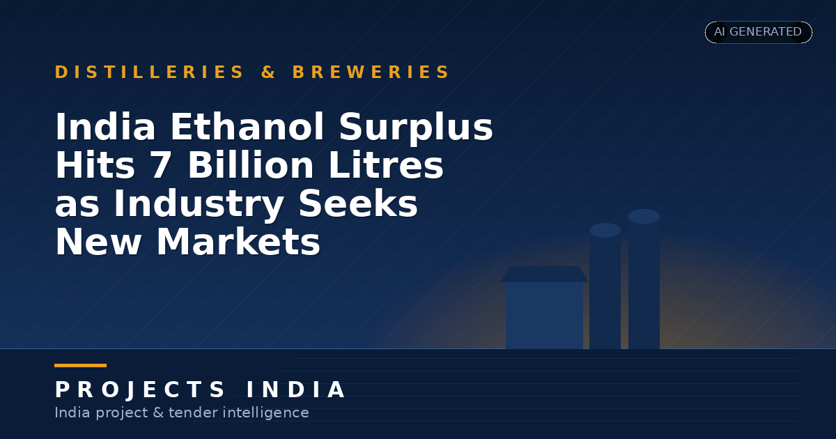 India Ethanol Surplus Hits 7 Billion Litres as Industry Seeks New Markets