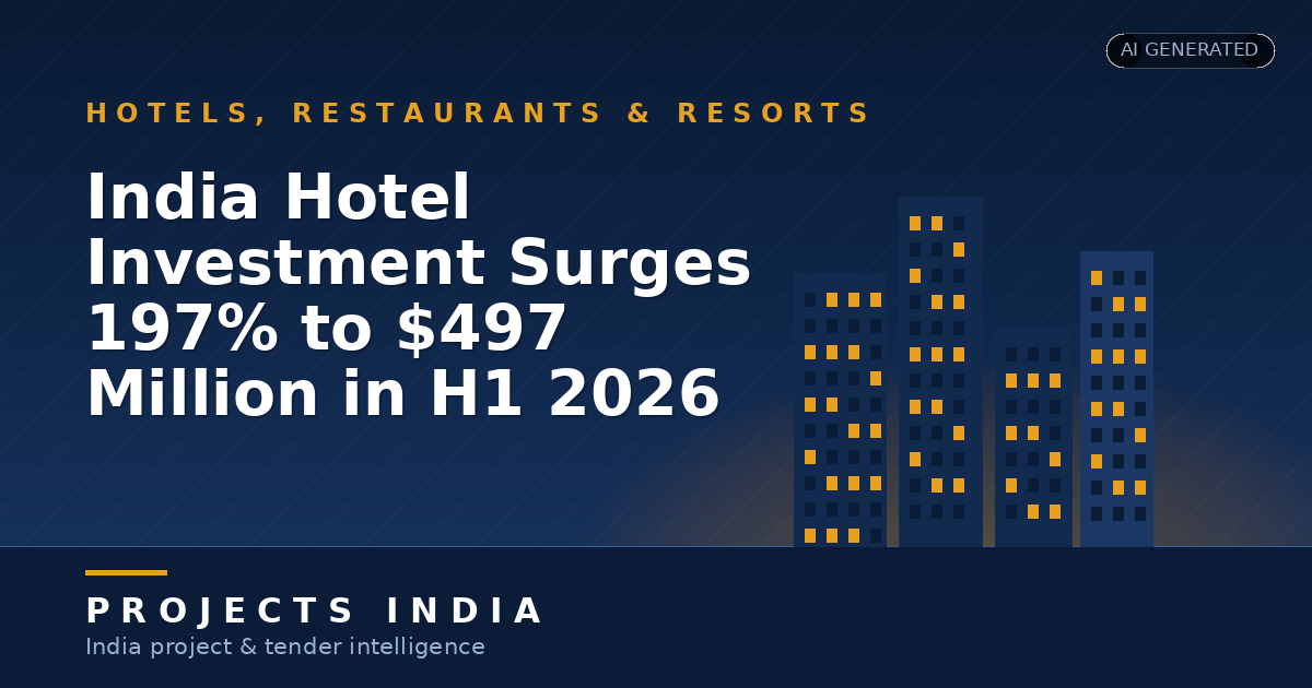 India Hotel Investment Surges 197% to $497 Million in H1 2026