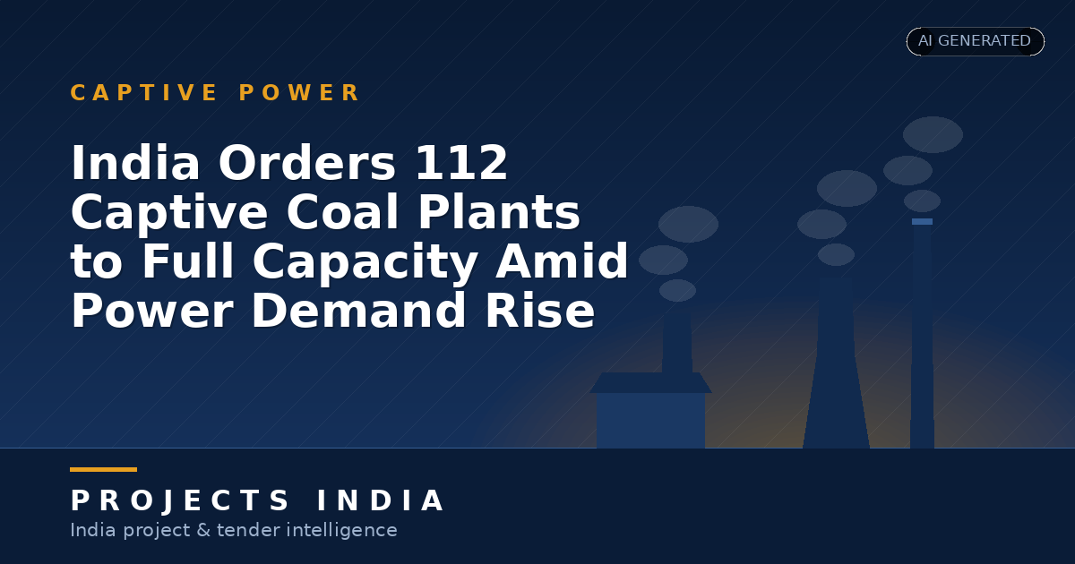 India Orders 112 Captive Coal Plants to Full Capacity Amid Power Demand Rise