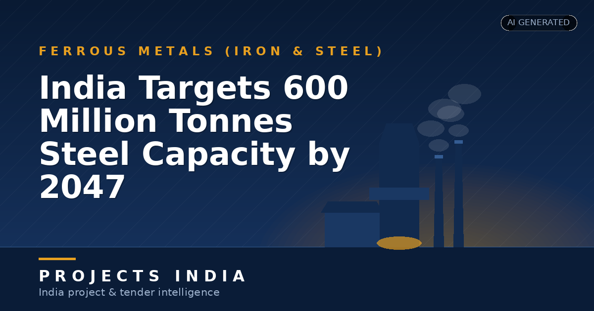 India Targets 600 Million Tonnes Steel Capacity by 2047