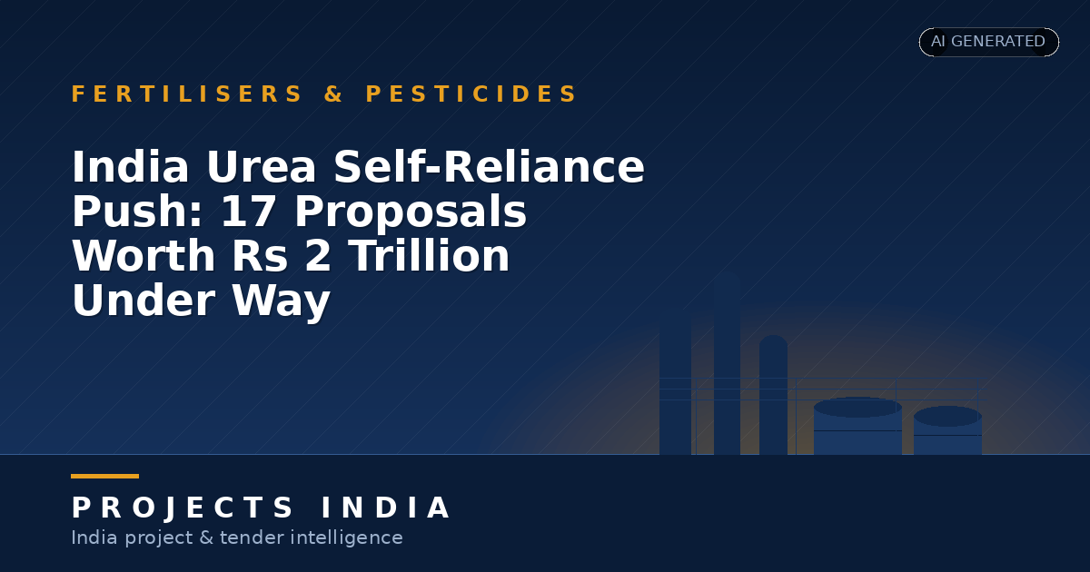 India Urea Self-Reliance Push: 17 Proposals Worth Rs 2 Trillion Under Way
