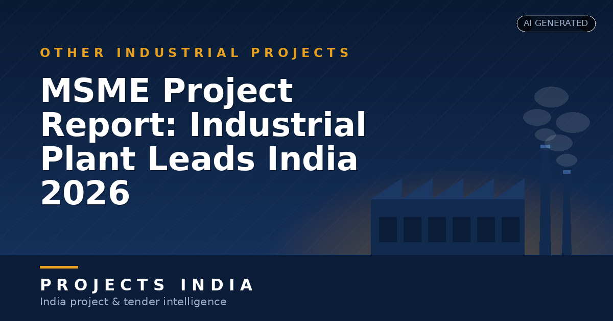 MSME Project Report: Industrial Plant Leads India 2026