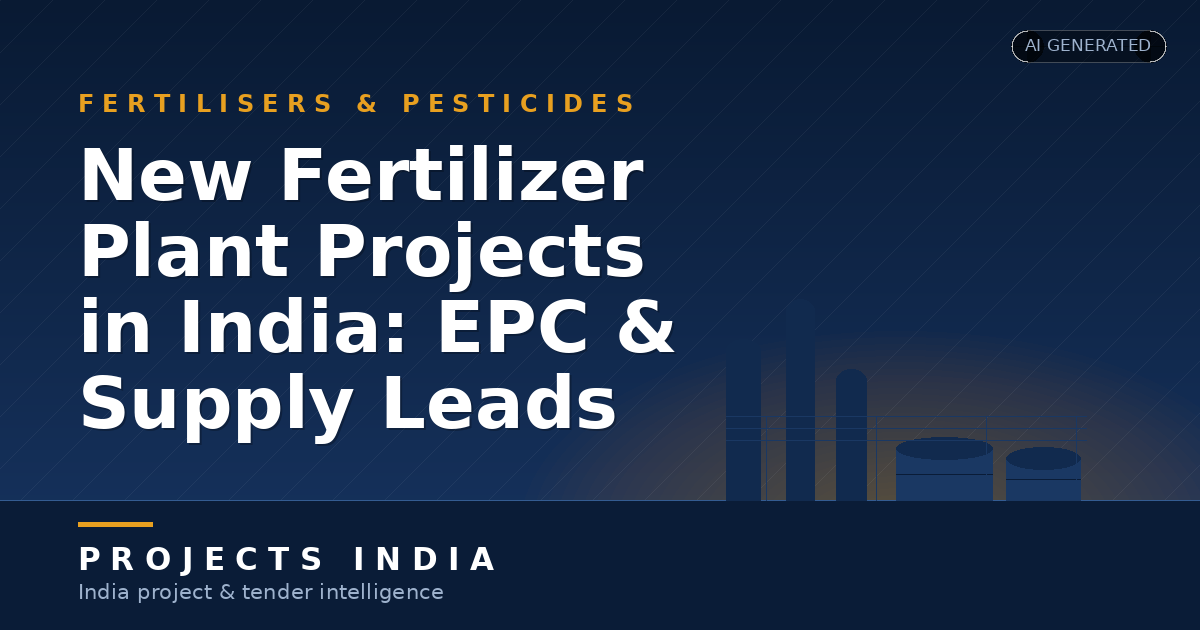 New Fertilizer Plant Projects in India: EPC & Supply Leads