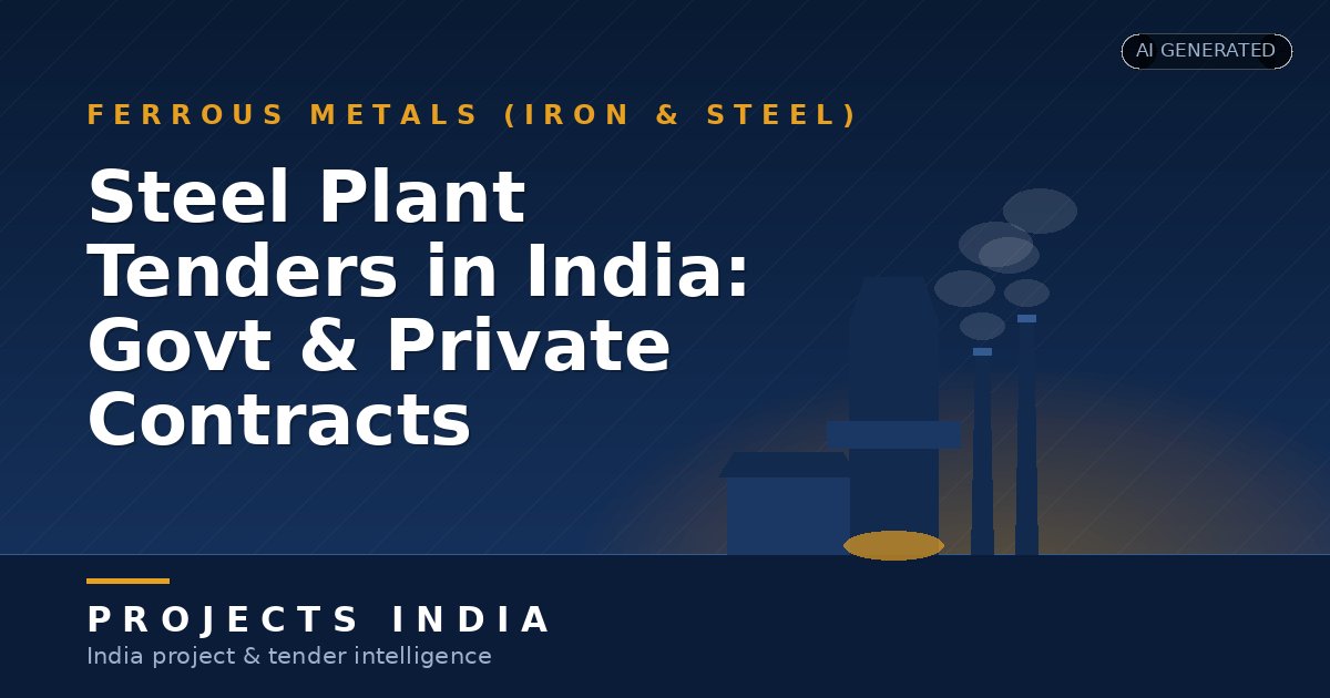 Steel Plant Tenders in India: Govt & Private Contracts