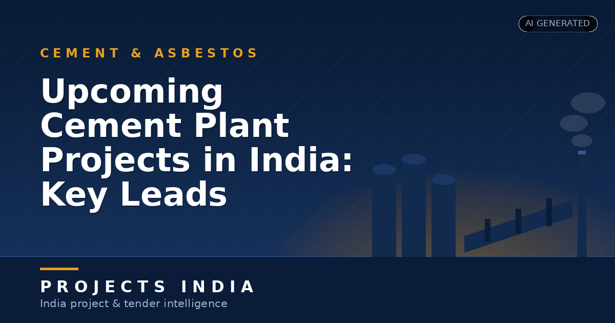 Upcoming Cement Plant Projects in India: Key Leads