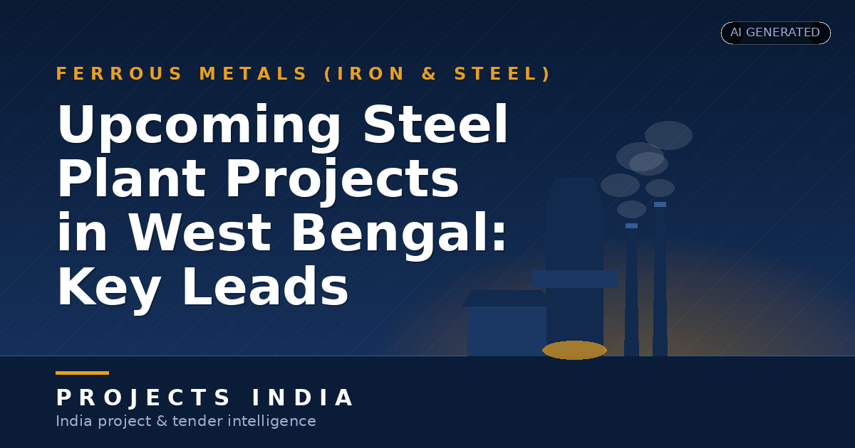 Upcoming Steel Plant Projects in West Bengal: Key Leads