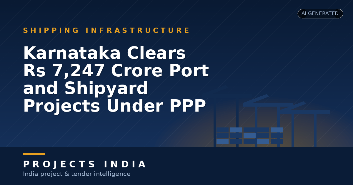Karnataka Clears Rs 7,247 Crore Port and Shipyard Projects Under PPP