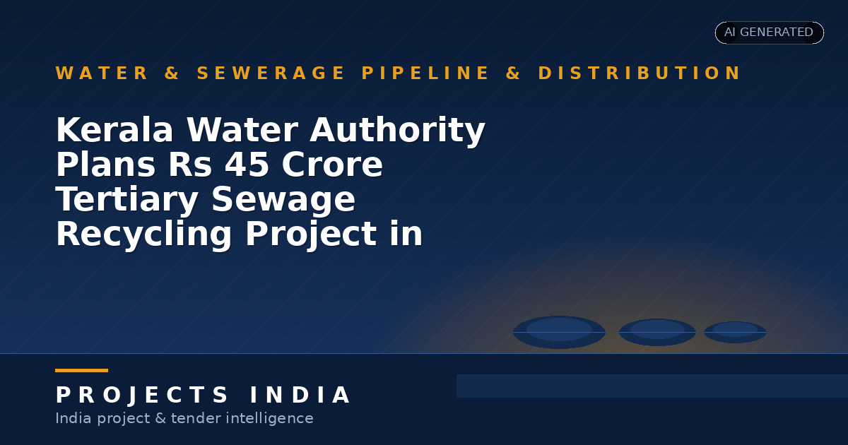 Kerala Water Authority Plans Rs 45 Crore Tertiary Sewage Recycling Project in Thiruvananthapuram