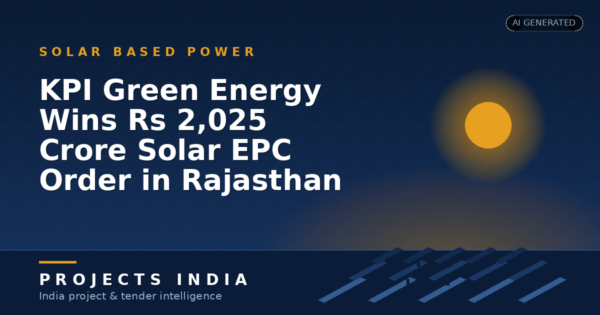 KPI Green Energy Wins Rs 2,025 Crore Solar EPC Order in Rajasthan