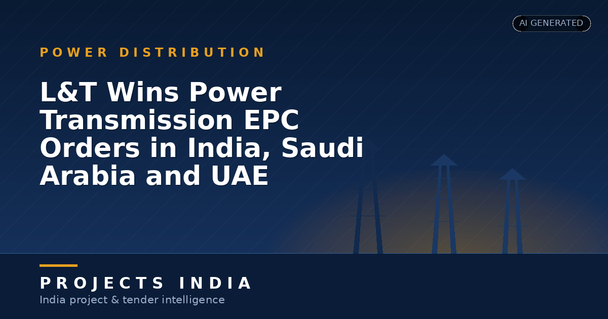L&T Wins Power Transmission EPC Orders in India, Saudi Arabia and UAE