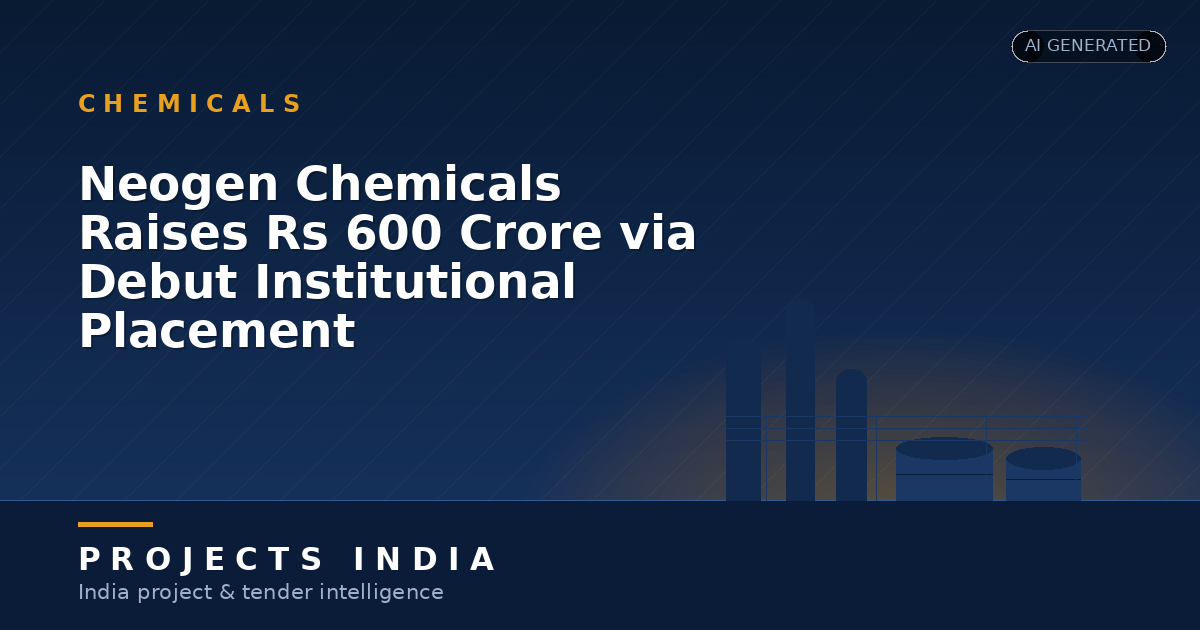 Neogen Chemicals Raises Rs 600 Crore via Debut Institutional Placement