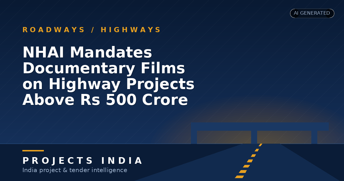 NHAI Mandates Documentary Films on Highway Projects Above Rs 500 Crore