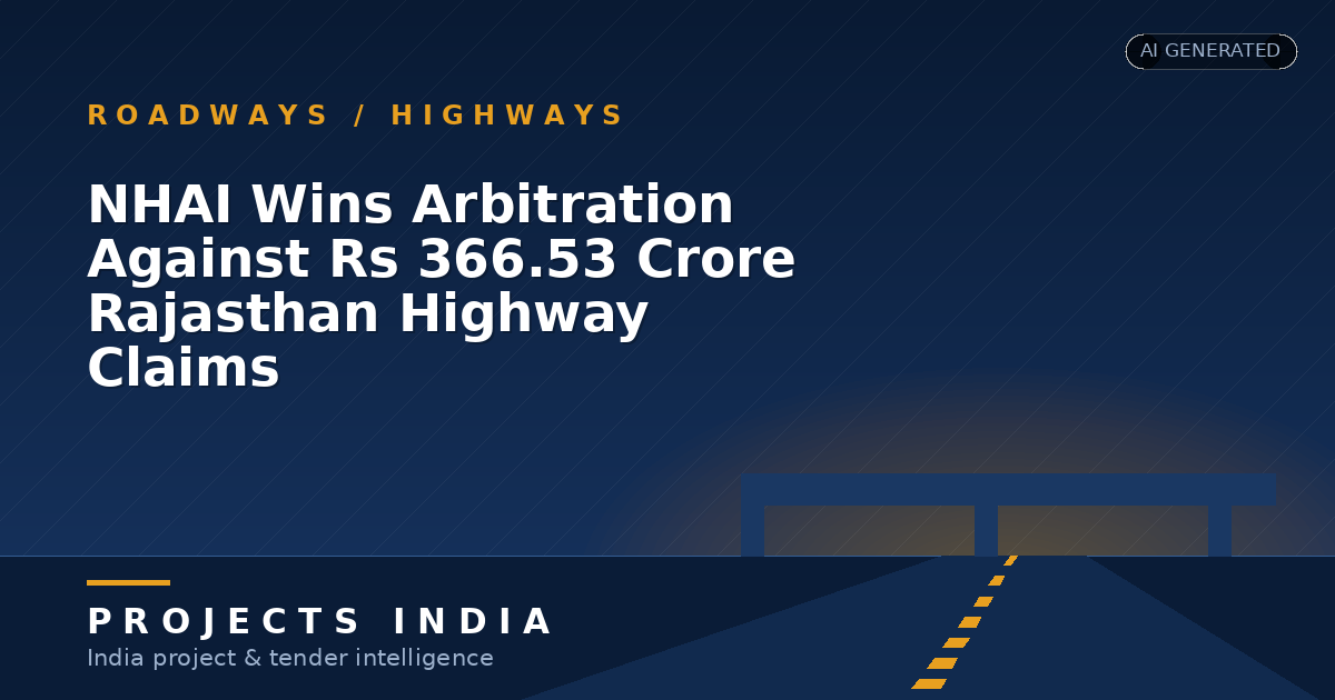 NHAI Wins Arbitration Against Rs 366.53 Crore Rajasthan Highway Claims