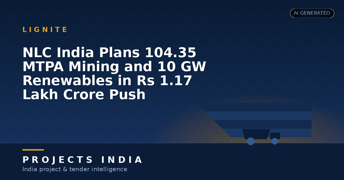 NLC India Plans 104.35 MTPA Mining and 10 GW Renewables in Rs 1.17 Lakh Crore Push