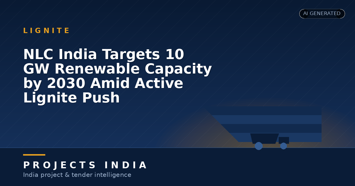 NLC India Targets 10 GW Renewable Capacity by 2030 Amid Active Lignite Push