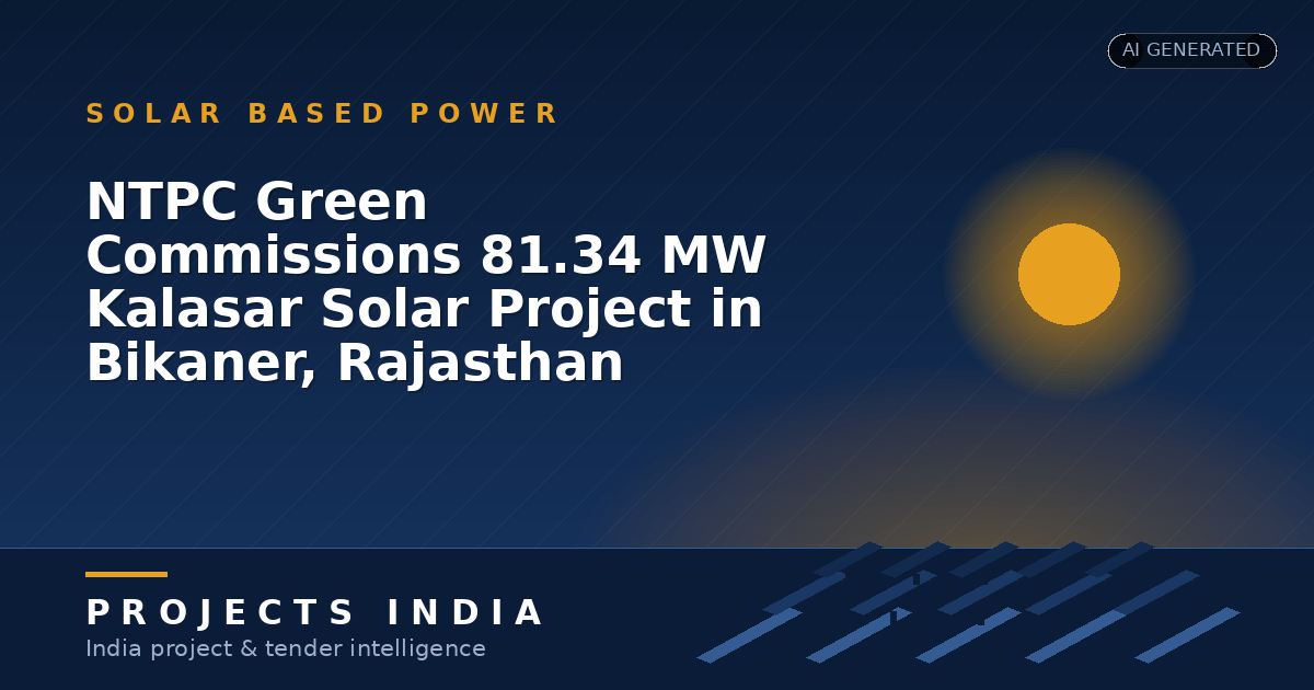NTPC Green Commissions 81.34 MW Kalasar Solar Project in Bikaner, Rajasthan