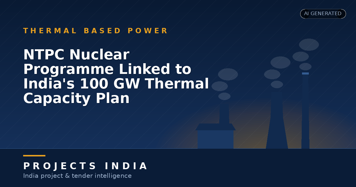NTPC Nuclear Programme Linked to India's 100 GW Thermal Capacity Plan