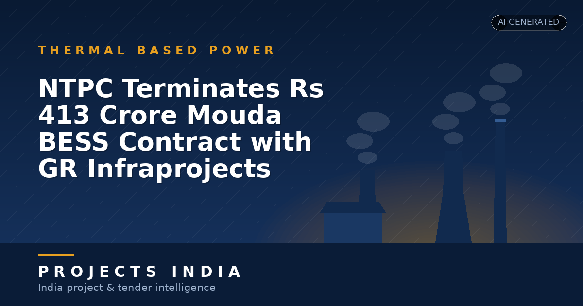 NTPC Terminates Rs 413 Crore Mouda BESS Contract with GR Infraprojects