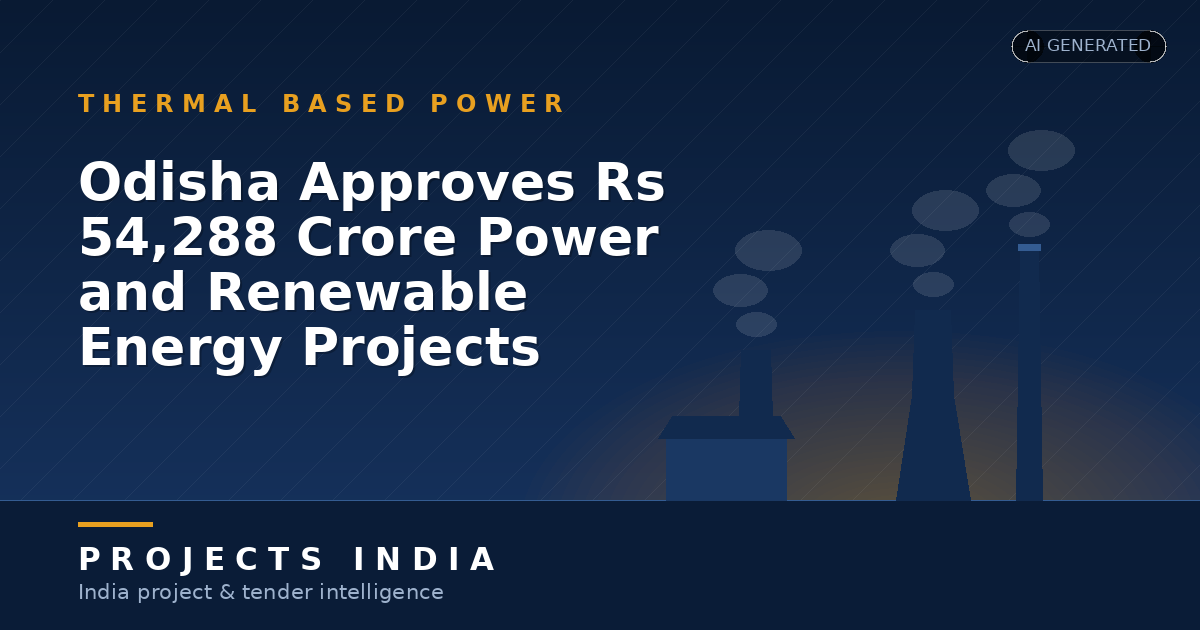 Odisha Approves Rs 54,288 Crore Power and Renewable Energy Projects
