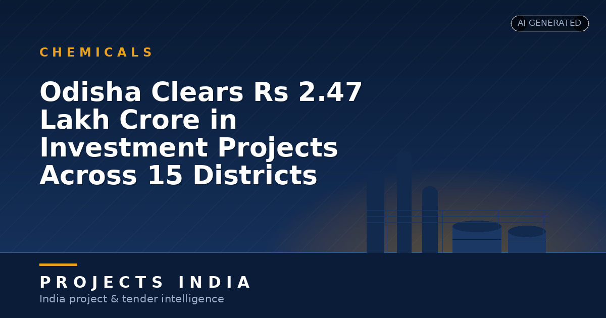 Odisha Clears Rs 2.47 Lakh Crore in Investment Projects Across 15 Districts