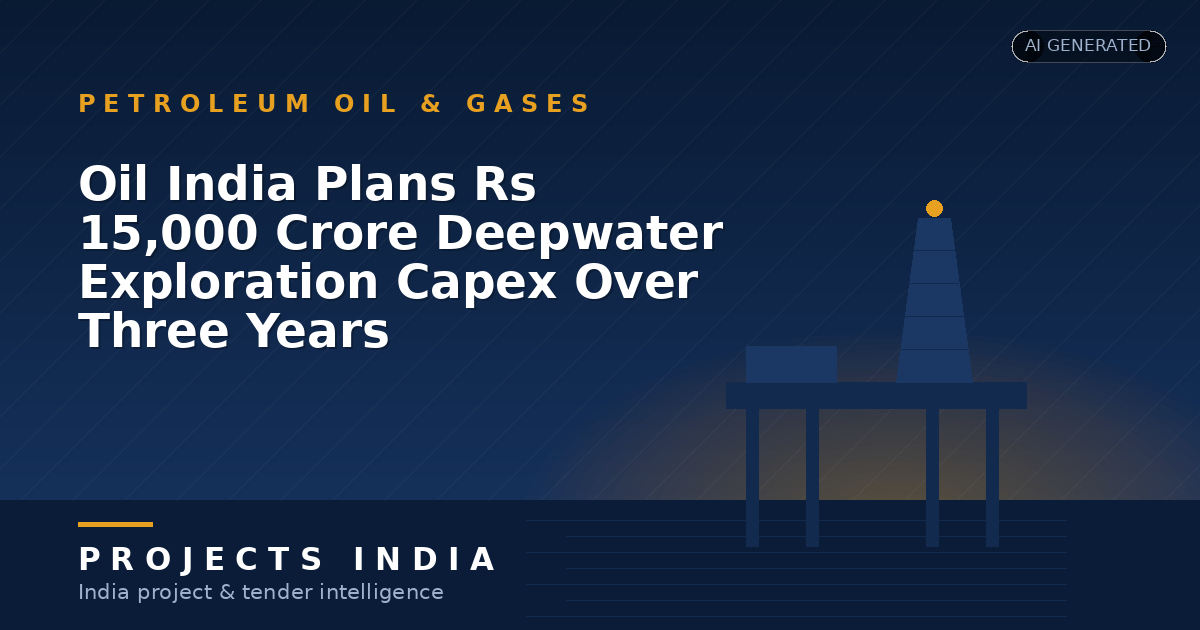 Oil India Plans Rs 15,000 Crore Deepwater Exploration Capex Over Three Years