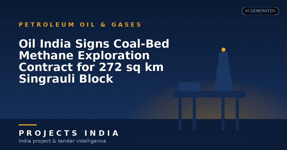 Oil India Signs Coal-Bed Methane Exploration Contract for 272 sq km Singrauli Block