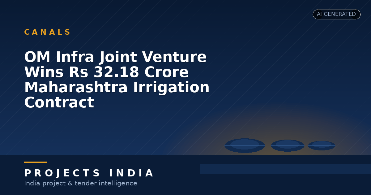 OM Infra Joint Venture Wins Rs 32.18 Crore Maharashtra Irrigation Contract