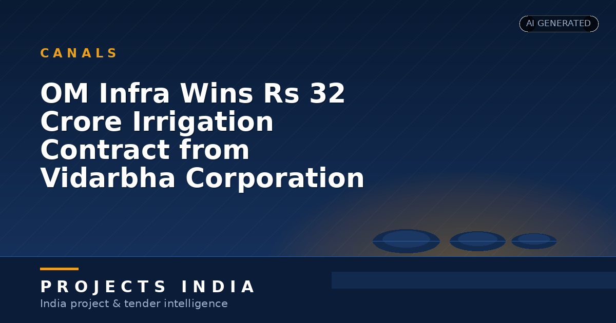 OM Infra Wins Rs 32 Crore Irrigation Contract from Vidarbha Corporation